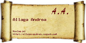 Allaga Andrea névjegykártya